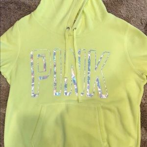 Neon yellow Victoria secrete pink sweat shirt